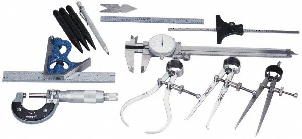 Machinist Caliper & Micrometer Kit: 12 pc