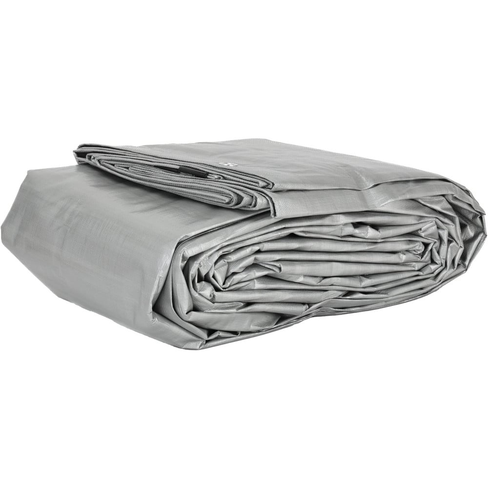 Tarp/Dust Cover: Black & Silver, Polyethylene, 30' Long x 20' Wide, 11 to 12 mil