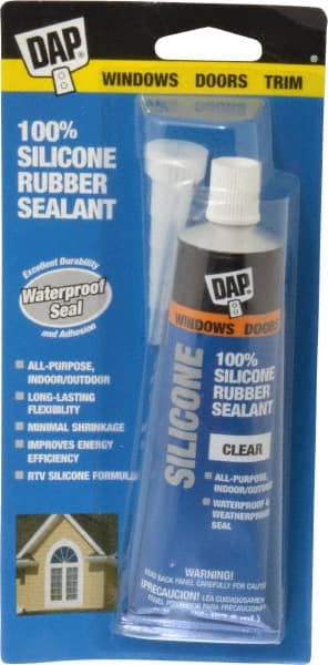 Joint Sealant: 2.8 oz Tube, Clear, RTV Silicone