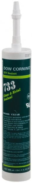 Joint Sealant: 10.1 oz Cartridge, Clear, RTV Silicone