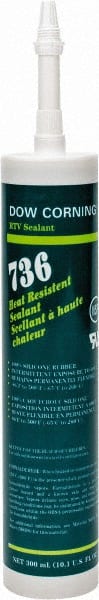 Joint Sealant: 10.1 oz Cartridge, Red, RTV Silicone