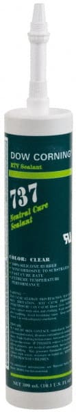 Dow Corning 99180483 Joint Sealant: 10.1 oz Cartridge, Clear, RTV Silicone 