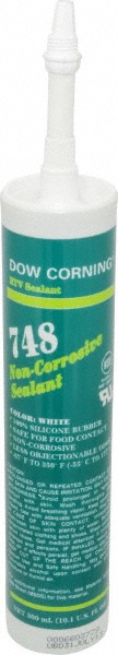 Joint Sealant: 10.1 oz Tube, Off-White, RTV Silicone