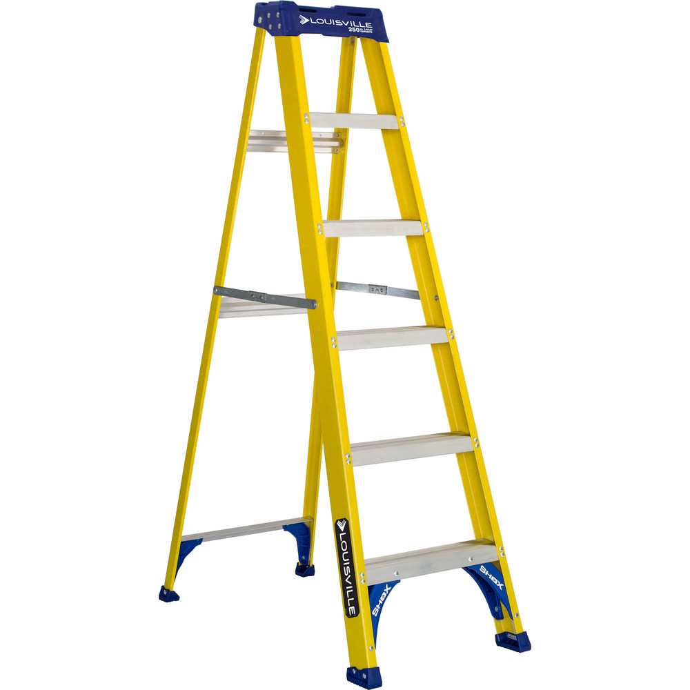 5 Step Fiberglass Foldable Step Ladder: Type I 250 lb Capacity 6' Height