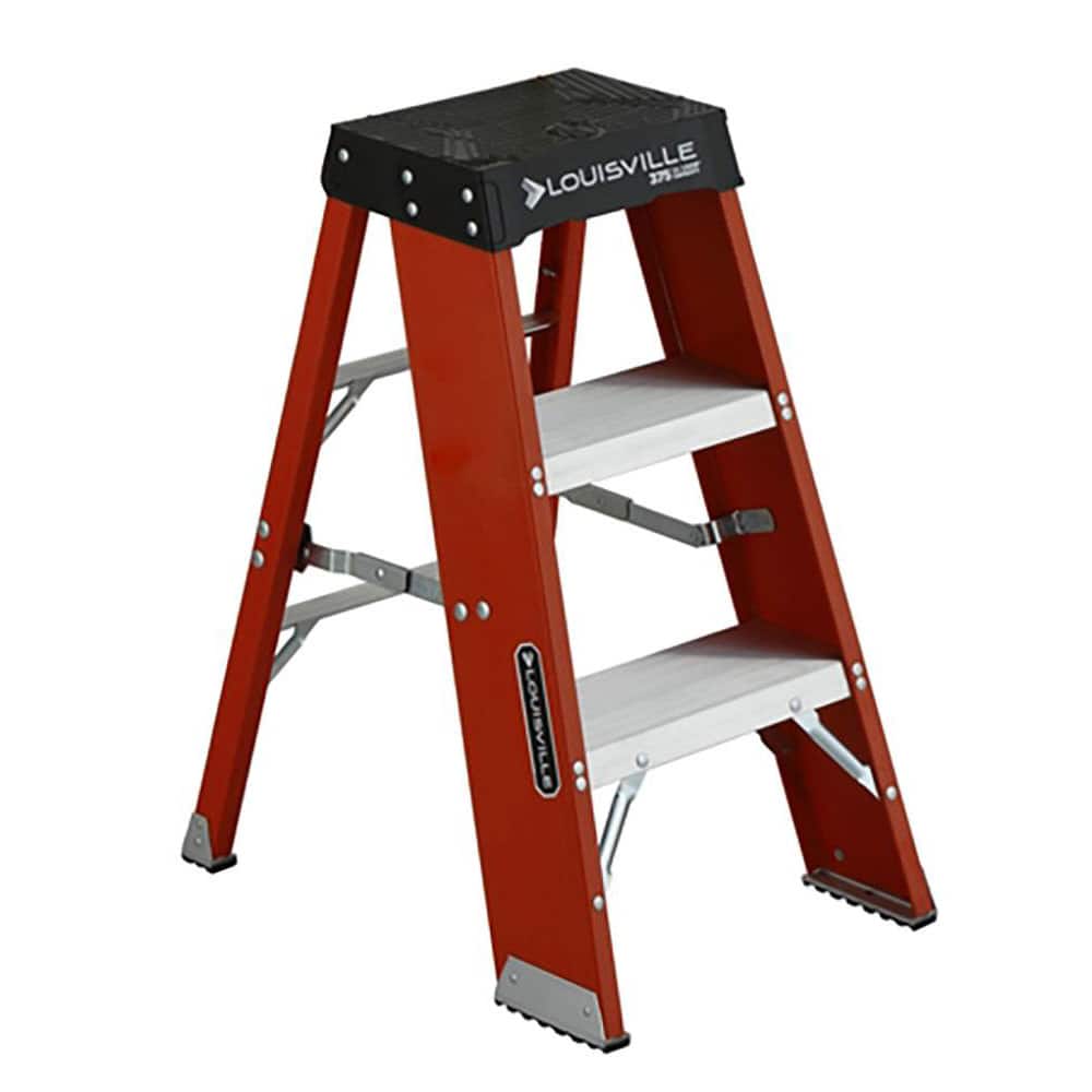 3-Step Fiberglass Step Ladder: Type IA, 375 lb Capacity, 34-1/2" High