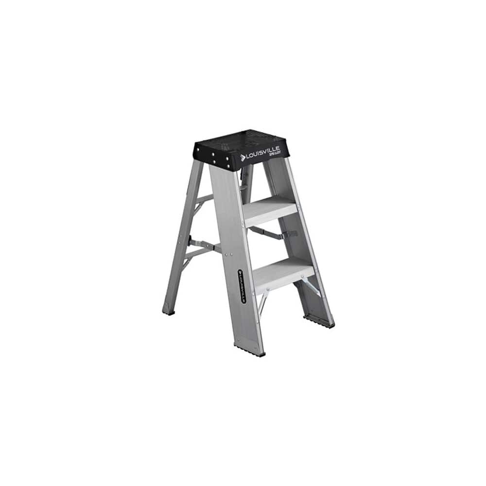 Louisville AY8003 3-Step Ladder: Aluminum, Type IA 