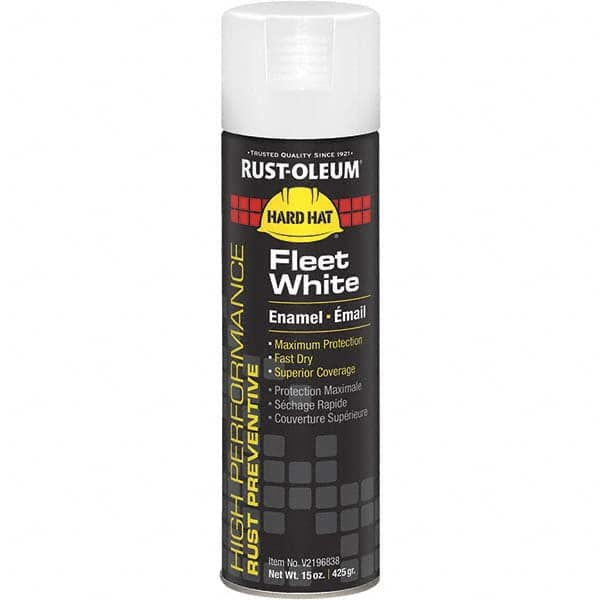 Enamel Spray Paint: Fleet White, Gloss, 15 oz