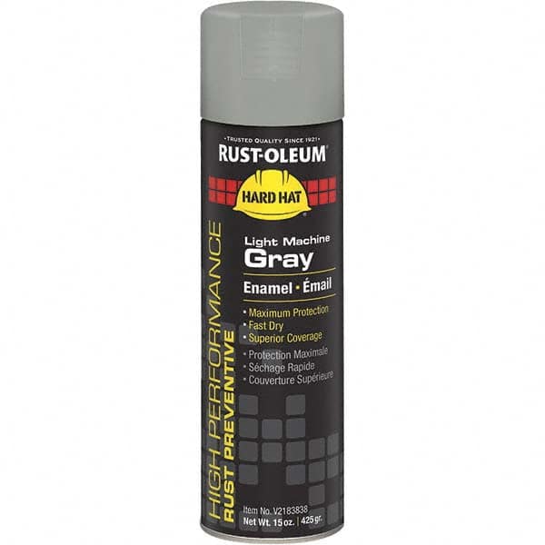 Enamel Spray Paint: Light Machinery Gray, Gloss, 15 oz