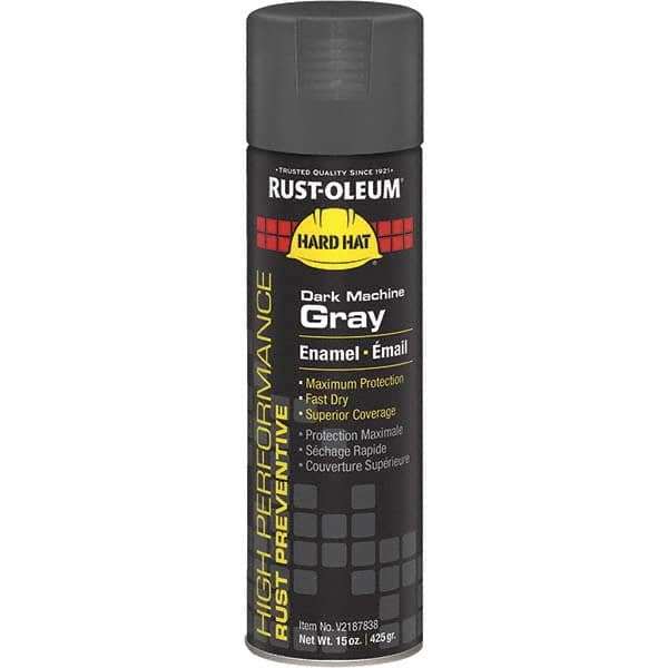 Enamel Spray Paint: Dark Machinery Gray, Gloss, 15 oz