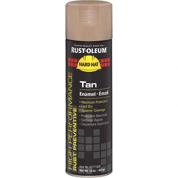 Enamel Spray Paint: Tan, Gloss, 15 oz