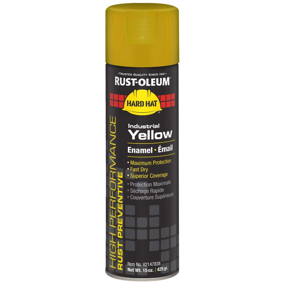 Spray Paint: Yellow, Gloss, 15 oz Net Fill, Enamel
