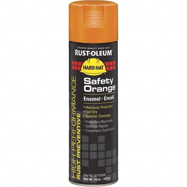 Enamel Spray Paint: Safety Orange, Gloss, 15 oz