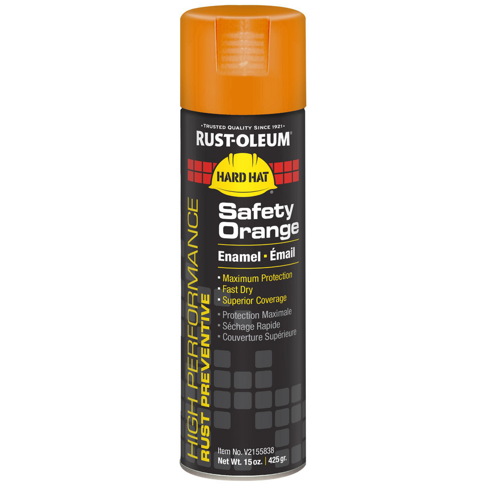 Enamel Spray Paint: Safety Orange, Gloss, 15 oz