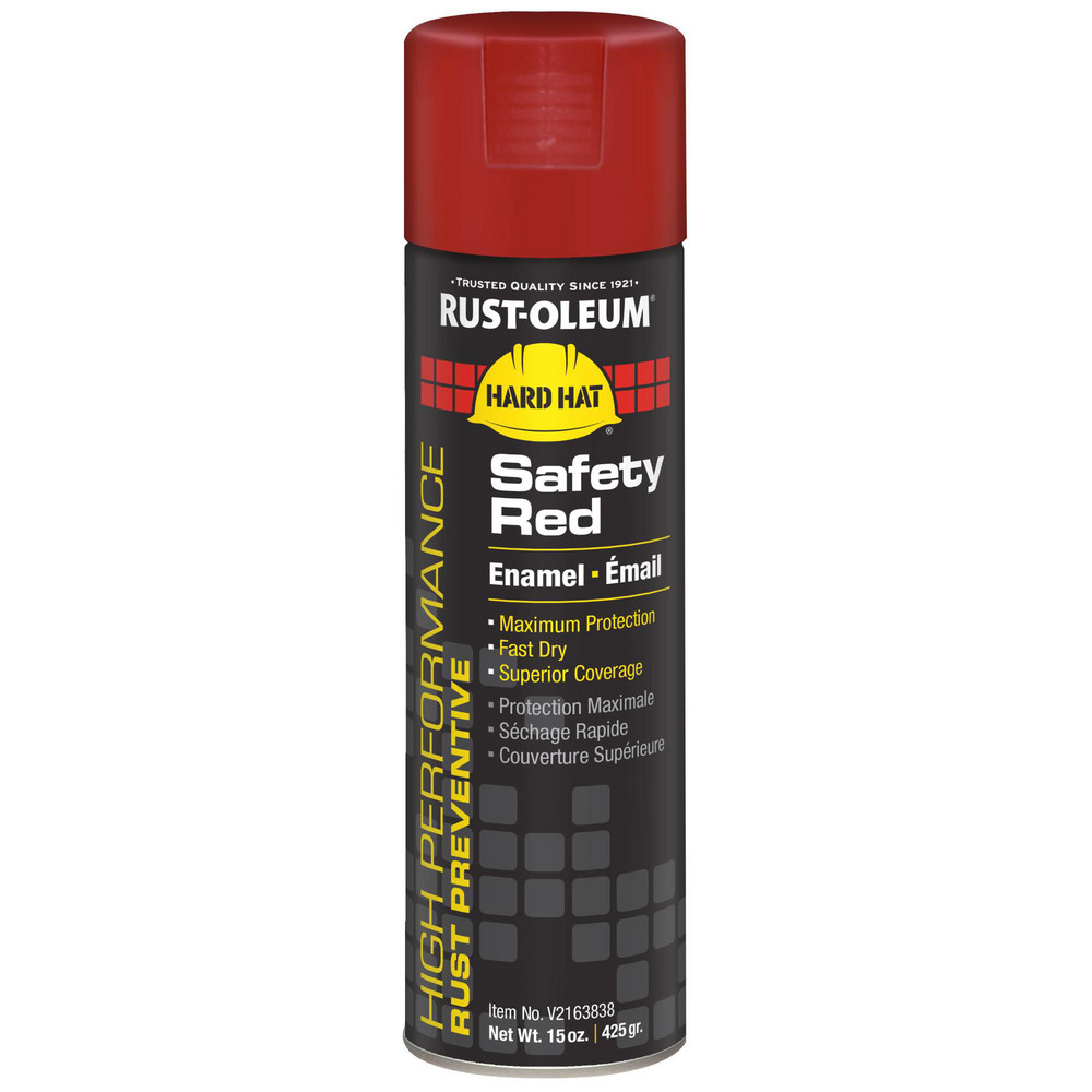Enamel Spray Paint: Safety Red, Gloss, 15 oz - Outdoor, Use on Equipment, General Plant Maintece, Handrails, Machinery & Structural Steel, 50 to 100 &deg; F