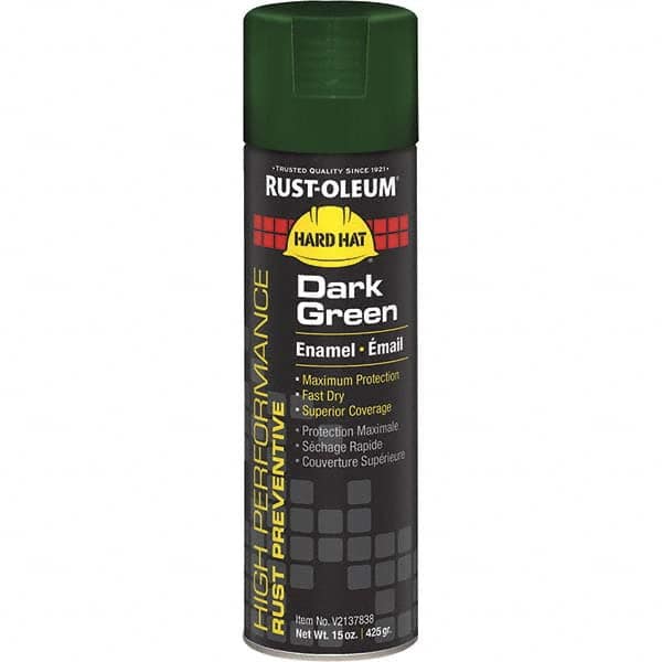 Enamel Spray Paint: Dark Green, Gloss, 15 oz