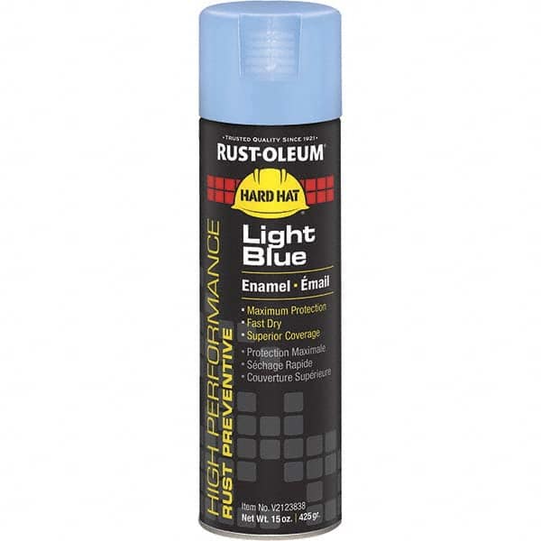 Enamel Spray Paint: Light Blue, Gloss, 15 oz