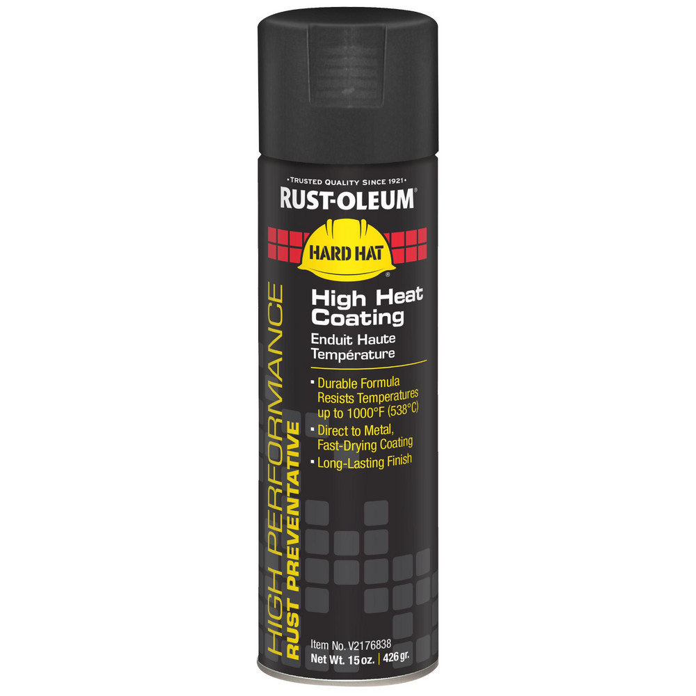 High Heat Spray Paint: Black, Flat, 15 oz