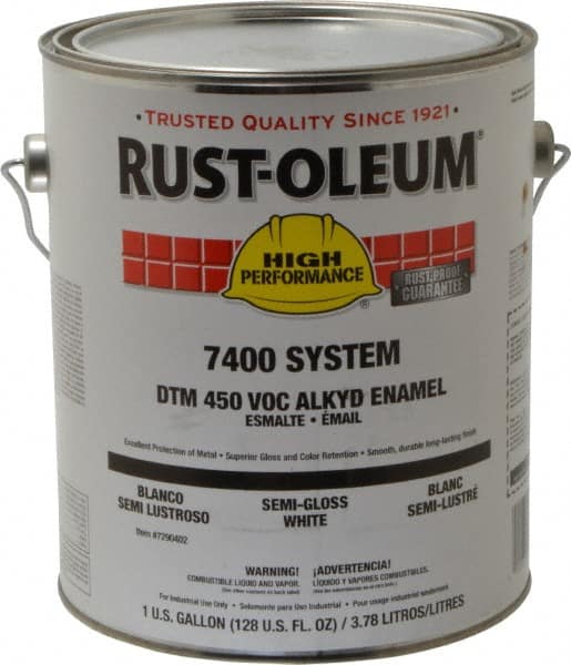 Rust-Oleum 7290402 Industrial Enamel Paint: 10 gal, Semi-Gloss, White 
