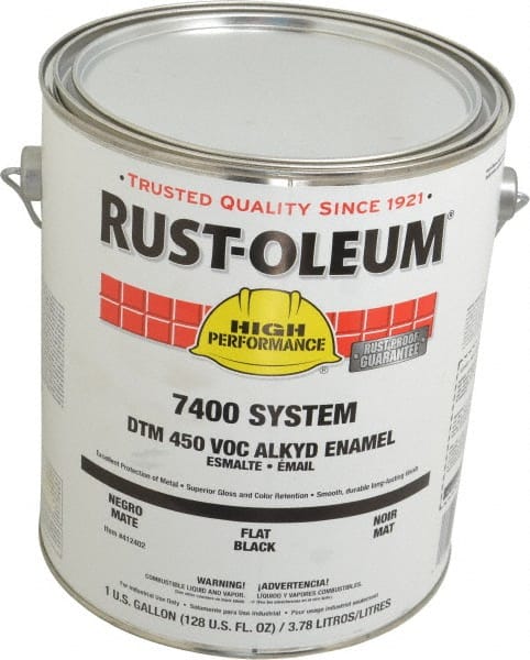 Rust-Oleum 245387 V7400 Alkyd Enamel, Flat Black, 1 gal.