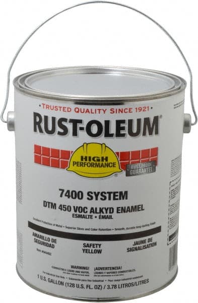 Industrial Enamel  Paint: 1 gal, Safety Yellow, Gloss Finish