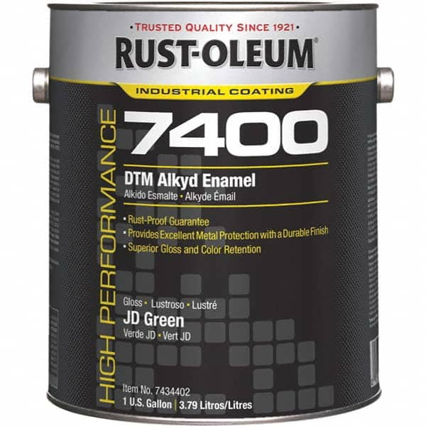 Rust-Oleum 7434402 Industrial Enamel Paint: 10 gal, Gloss, JD Green 