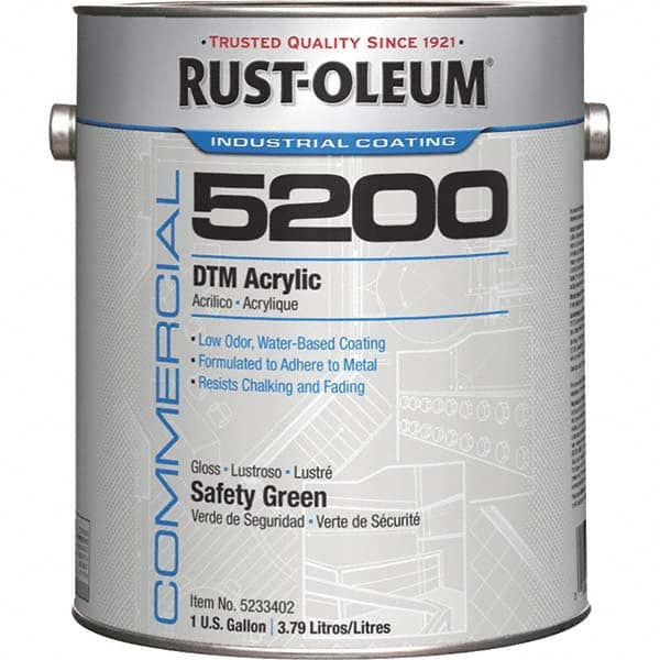 Rust-Oleum 5233402 Acrylic Enamel Paint: 10 gal, Semi-Gloss, Safety Green 