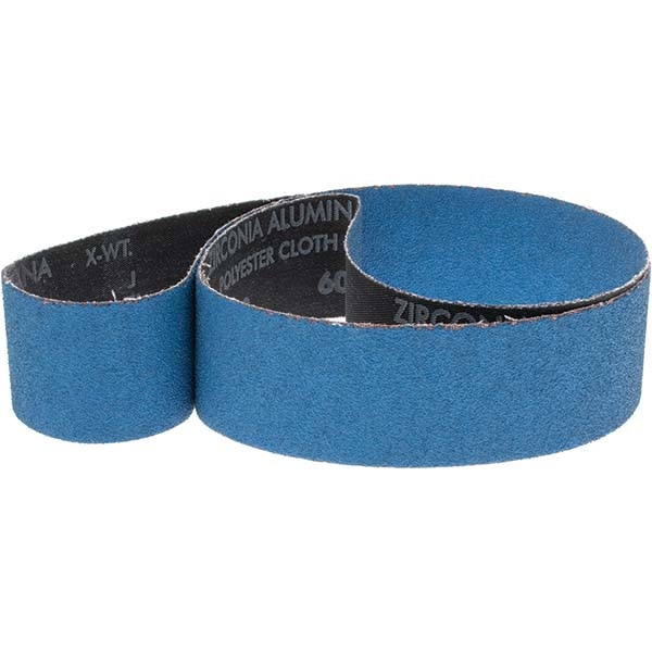 Abrasive Belt: 2" Wide, 48" Long, 60 Grit, Zirconia Alumina