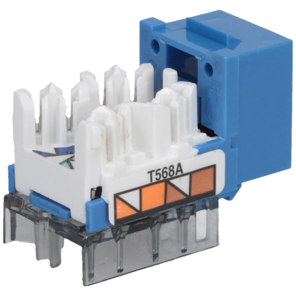 Hubbell SPEEDGAIN Xcelerator HXJ5EB Cat.5e Connector - 25 Pack - 1 x RJ-45 Network - Blue
