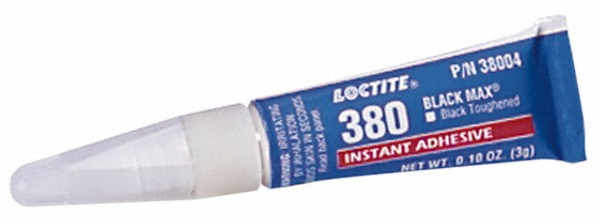 Adhesive Glue: 0.11 oz Tube, Black - 24 hr Full Cure Time