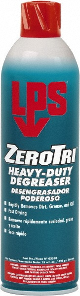 Cleaner & Degreaser: 15 oz, Aerosol, Concentrated - Aerosol, Carbon Dioxide & Non-Chlorinated, No Scent, for Air Compressors, Bearings, Chains, Cranes, Forklifts, Gears, Ink Removal From Printing Presses & Pulleys