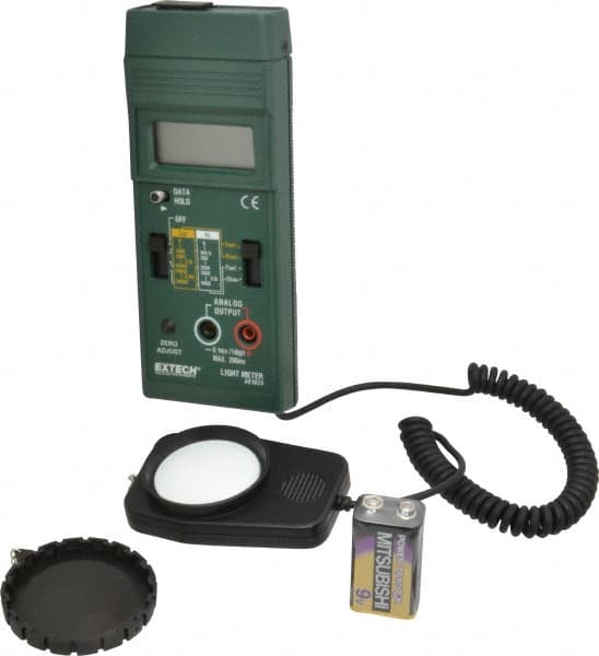 Extech 401025 9 Volt Battery, 5,000 FC, LCD Display, Color Corrected Photodiode, Light Meter 
