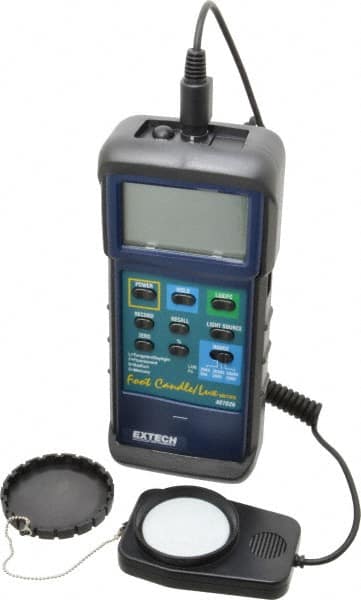 Extech 407026 9 Volt Battery, 5,000 FC, LCD Display, Color Corrected Photodiode, Light Meter 