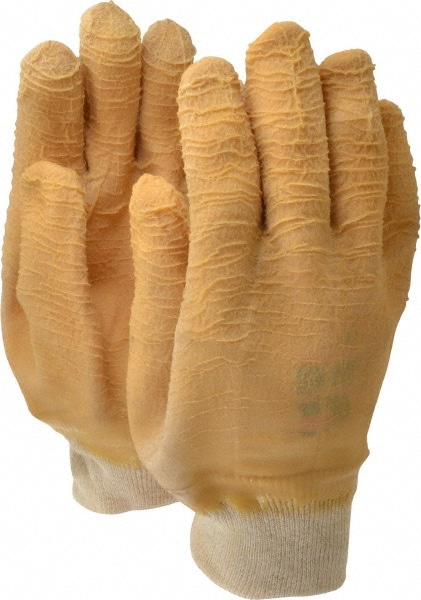 General Purpose Work Gloves: Large, Rubber Coated, Cotton