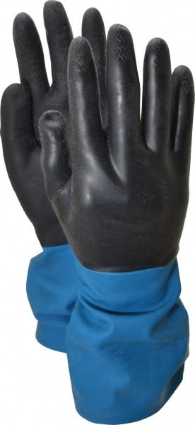 Chemical Resistant Gloves: Small, 26 mil Thick, Neoprene-Coated, Latex & Neoprene, Supported