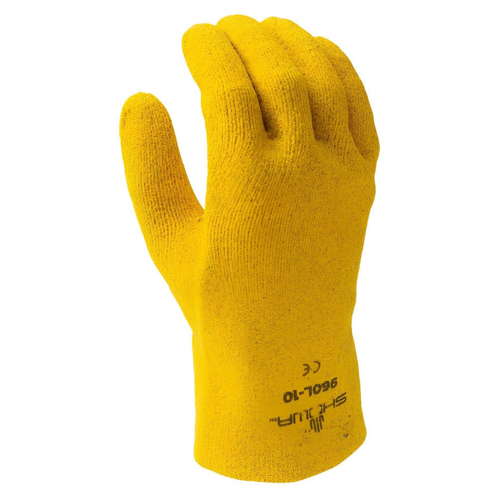 General Purpose Work Gloves: Large, Polyvinylchloride & Vinyl Coated, Cotton