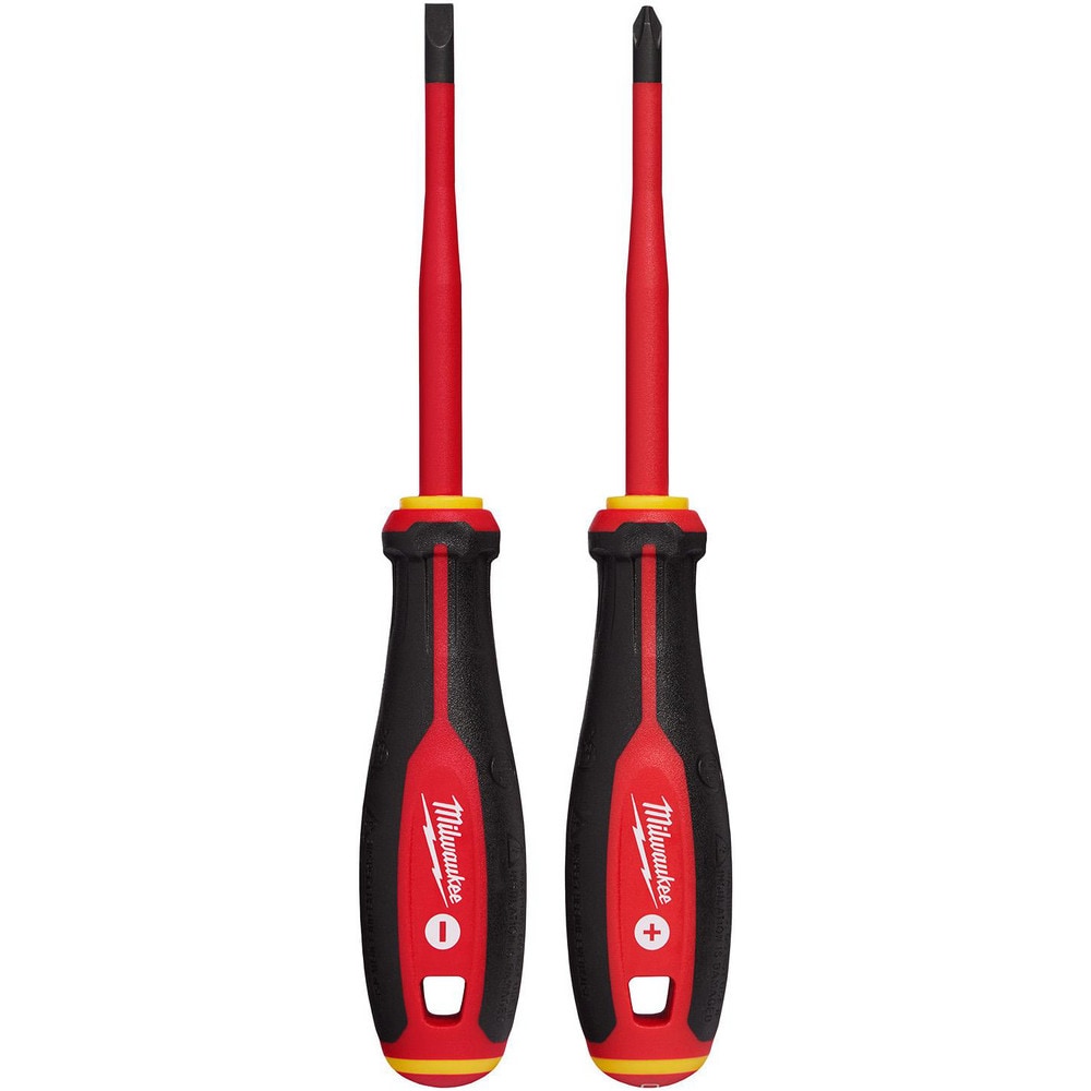 Screwdriver Sets; Screwdriver Types Included: Cabinet; Philips ; Container Type: None ; Tether Style: Tether Capable ; Finish: Matte ; Number Of Pieces: 2 ; Insulated: Yes