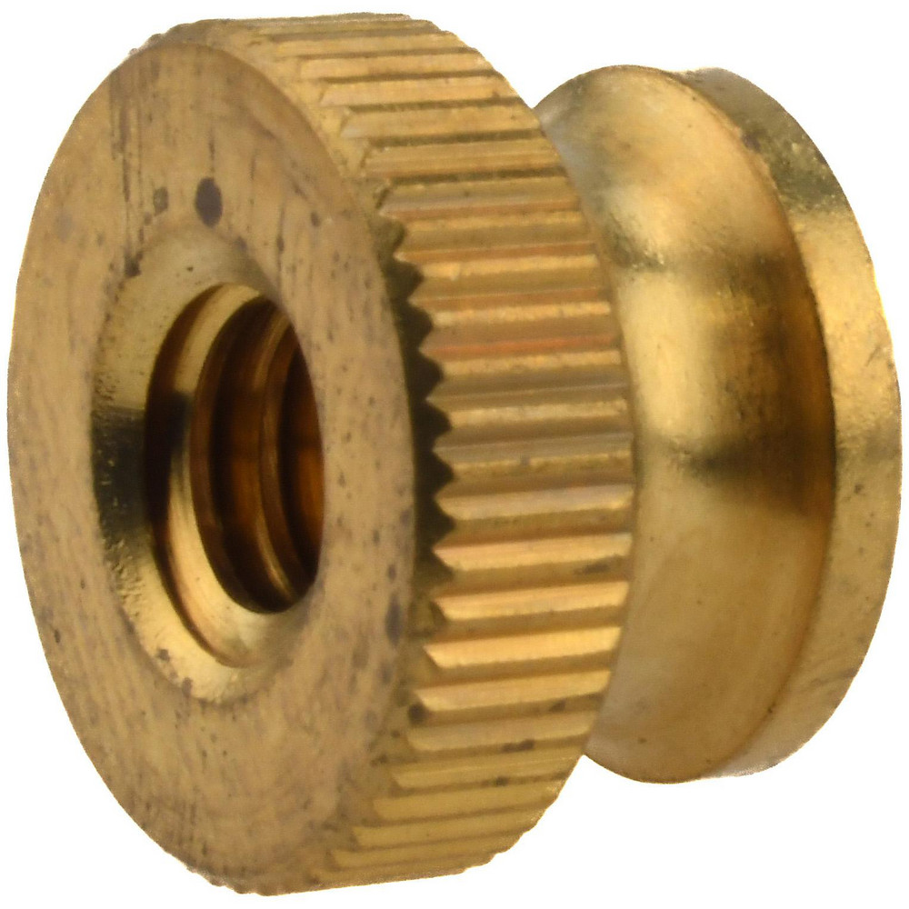 thumbnail image 2 of Star Brand #6-32 Solid Brass Knurled Thumb Nuts – QTY 100, Decorative UNC Hardware 2 of 4