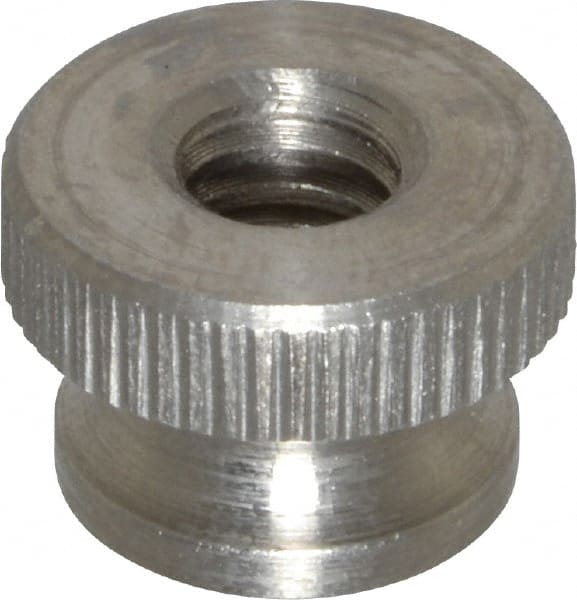 Inch Size Morton Stainless Steel Knurled Nuts with Torque Holes 10-24 Thread Size 