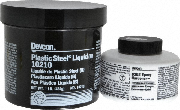 Two-Part Epoxy: 1 lb, Pail Adhesive - 16 hr & 45 min Working Time, Series Plastic Steel