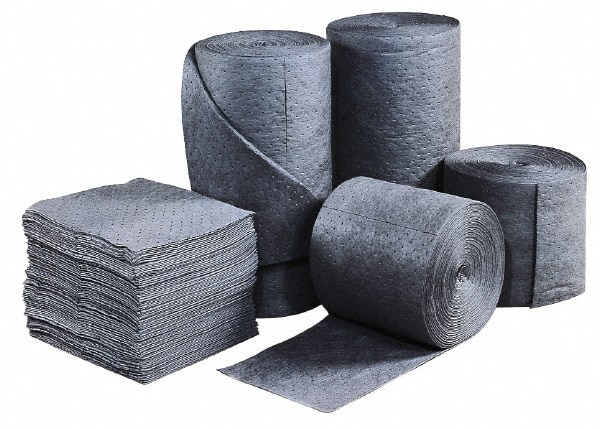 Sorbent Pad: Universal Use, 30" Wide, 150' Long, 50 gal, Gray