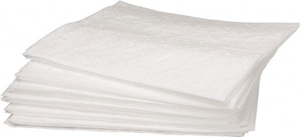 Sorbent Pad: Oil Only Use, 15" Wide, 19" Long, 37 gal, White 