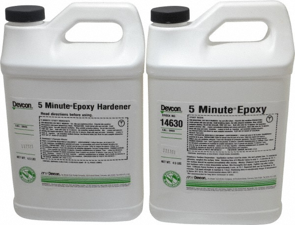 Two-Part Epoxy: 9 lb, Bottle Adhesive - 3 to 6 min Working Time, -40 to 200 &deg; F