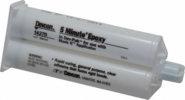 Two-Part Epoxy: 2 oz, Cartridge Adhesive - 3 to 6 min Working Time, -40 to 200 &deg; F