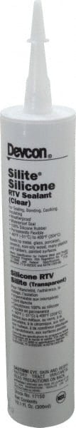 Joint Sealant: 10.3 oz Cartridge, Clear, RTV Silicone