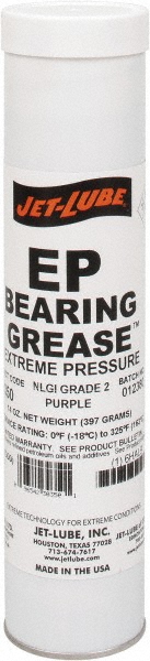 Extreme Pressure Grease: 14 oz Cartridge - 325 &deg; F Max Temp, NLGI 2, Purple