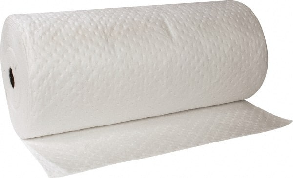 Sorbent Pad: Oil Only Use, 38" Wide, 144' Long, 70 gal, White