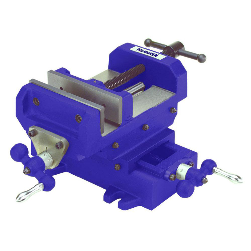 Horizontal Drill Press Vise: 8" Jaw Width, 6" Jaw Opening - 8" OAL, 7-1/4" OAH, Cross-Slide