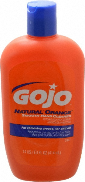 GOJO NATURAL* ORANGE Smooth Hand Cleaner, 14 fl oz Squeeze Bottle - Liquid, Orange Scent