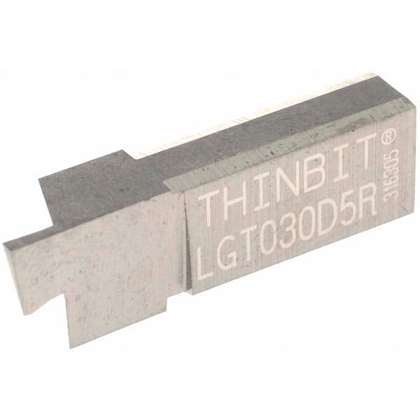 Thin Bit LGT030D5R Grooving Insert: LGT030 Dura-Max 5000, Solid Carbide 