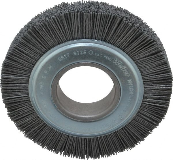 Wheel Brush: 6" Wheel Dia, Crimped